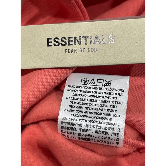 Essentials Fear Of God Hoodie Coral Sz X-Large New In Original Bag - Picture 7 of 9